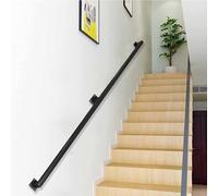 Kit completo per ringhiera, corrimano moderno nero per interni ed esterni, disponibile in lunghezze da 0,8 a 6 m, installazione a parete (4,2 m)