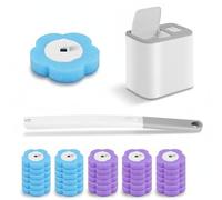Kit Completo per Spazzolino WC - Sistema Completo Monouso per Spazzola e Pulizia WC con Supporto - Set con Testina Monouso e Ricariche per Pulizia Igienica del Bagno - Efficiente e Facile da Usare