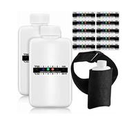 Kit completo per test delle urine da 14 pezzi, 2 bottiglie vuote portatili, 10 strisce adesive per test sensibili alla temperatura