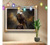 Kit Completo Pittura Diamante 5D Fai Da Te Aquila calva,Arte di Strass e Cristallo,Paesaggio Diamond Painting Adulti e Bambini 50x40cm,Ricamo Artistico Mosaico Regalo per Decorazioni Murali 58F-5143
