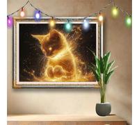 Kit Completo Pittura Diamante 5D Fai Da Te Paesaggio,Arte di Strass e Cristallo,Gattino Diamond Painting Adulti e Bambini (40x30cm),Ricamo Artistico Mosaico Regalo per Decorazioni Murali 58F-1422