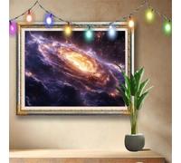 Kit Completo Pittura Diamante 5D Fai Da Te Paesaggio,Arte di Strass e Cristallo,Via Lattea Diamond Painting Adulti e Bambini 50x40cm,Ricamo Artistico Mosaico Regalo per Decorazioni Murali 58F-6463