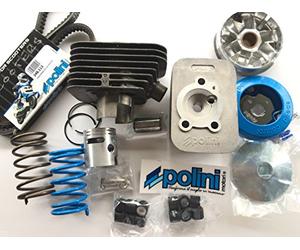 KIT COMPLETO POLINI MOTORI PER CIAO COMPOSTO DA GRUPPO TERMICO SP. 10 D. 43 TESTATA MOTORE KIT VARIATORE COPPIA MOLLE DI CONTRASTO E CINGHIA VARIATORE