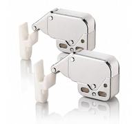 Kit Completo Push Pull per Botole Ispezione, Meccanismo Standard + Clip a Gancio ABS, Apertura a Pressione Senza Maniglia, Telaio Cartongesso Sportelli - Set da 2 cricchetti + 2 ganci in ABS