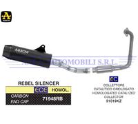 Kit completo Rebel fond.in carbonio+Collettore cat.omo. Yamaha XSR 125 2022 2023