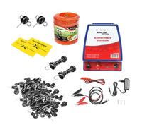 Kit Completo Recinto Elettrico Elettrificatore 12V/220V, 3,5 Joule , Filo 1000 MT, 100 isolatori, set maniglia, recinzioni elettriche Breckner Germnany