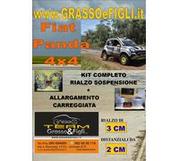 Kit COMPLETO Rialzo Molle + 4 Distanziali Ruota 2cm For Fiat Panda 4x4 2012 >