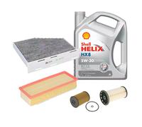 Kit Completo Service per VW Caddy 2.0-TDI 2015-2020, Shell 5W-30, 5L