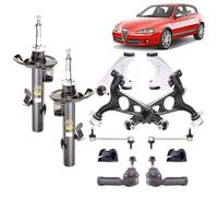 KIT COMPLETO SOSPENSIONE ANTERIORE AMMORTIZZATORI BRACCI BIELLETTE ALFA 147 156