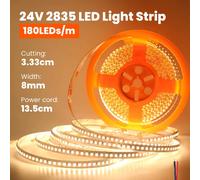 KIT COMPLETO STRISCIA LED 24V CRI98 SU MISURA + PROFILO ALLUMINIO + ALIMENTATORE [EEK: A+++]