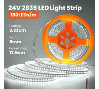 KIT COMPLETO STRISCIA LED 24V CRI98 SU MISURA + PROFILO ALLUMINIO + ALIMENTATORE [EEK: A+++]