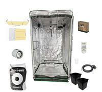 Kit Completo Tenda Coltivazione Idroponica - GrowBox 60x60x140 - Quantum Led 65W a basso Consumo - Estrattore Tubo 125 - Inclusi Fertilizzanti e Vasi
