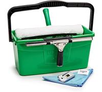 Kit completo Unger PRO 5in1 (include lavavetri, tergivetro, panno in microfibra, raschietto di sicurezza, secchio da 18 L, per la pulizia professionale di vetri e finestre) AKG16