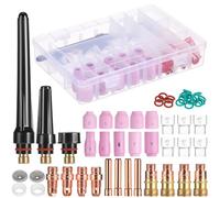 Kit Componenti Saldatura Tig in Acciaio Inox e Plastica Portatile | Accessori per Torcia, Uso di Saldatura, Valigetta Inclusa, Adatto a Professionisti e Fai