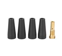 Kit composto da 4 ugelli senza gas con nucleo di flusso in PTFE e 1 diffusore di gas in ottone, compatibile con le saldatrici Century FC90, 80GL, Easy Weld Ti, Easy Flux,