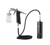 = Kit compressore aerografo con tipo di trigger sifone Pistola a spruzzo for modello Art Model Body Paint Artist Trucco for unghie Tatuaggi Torta Soffiaggio comodo(TM80S Black E)