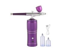 Kit Compressore Aerografo Ricaricabile, Pistola Spruzzatrice For Aerografo, Macchina For Idratazione Profonda Con Ossigeno E Acqua For Nail Art, Tatuaggi, Torte, Trucco(Purple set 1)