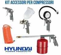 KIT COMPRESSORE PISTOLE GONFIAGGIO SOFFIAGGIO LAVAGGIO VERNICIATURA AEROGRAFO
