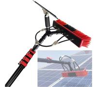 Kit con asta regolabile da 3,6 a 11 m, con testina rotante a 180° per una pulizia efficiente delle finestre, telescopico per vetri esterni e rondella per pannelli solari