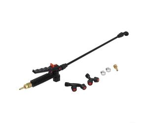 Kit con braccio spruzzatore manuale a zaino con 3 ugelli, bacchetta spray da giardino da 61 cm per resistenza agli acidi, ventola e modelli a doppia testa, compatibile con tubi da 1/4" e 3/8" per