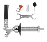 Kit con gambo per rubinetto da birra da 10,6 cm, rubinetto per birra con corpo in ottone con anima in acciaio inossidabile, nessun bastone senza perdite O.D 1/4" Barb Keg rubinetto con chiave a molla