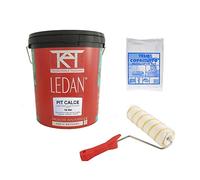 Kit con telo, rullo e pittura traspirante anallergica antimuffa per interni LEDAN - confezione da 16 litri