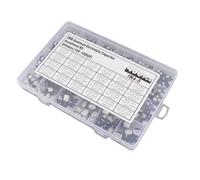 Kit Condensatori Elettrolitici 400pcs 24 Valori 1uF - 1000uF 6.3V - 50V Con Scatola Di Stoccaggio - Organizzazione E Praticità, Valori Chiari, Ideale Per Elettronica E Riparazion
