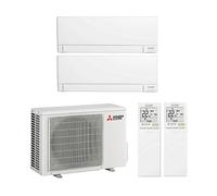 KIT CONDIZIONATORE DUAL SPLIT MITSUBISHI ELECTRIC 2x MSZ-AY25VGKP + MXZ-2F42VF4 Linea Plus, 9000+9000 btu, Inverter, Wi-Fi, 14331 BTU/h
