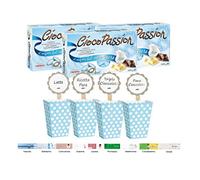 KIT CONFETTATA (3 KG CIOCOPASSION LATTE+ BOX POIS + ETICHETTE SEGNA GUSTO + BIGL) (Celeste)
