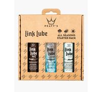 Peaty's LinkLube Set Lubrificante Catena Bici 3-in-1 - Olio per Catena MTB Multi-Stagione, Kit Iniziale per Condizioni Asciutte, Bagnate e per tutte le Condizioni Atmosferiche - 3 Flaconi da 60 ml