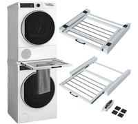 Kit Congiunzione per Lavatrici e Asciugatrici con Ripiano Stendino Estraibile