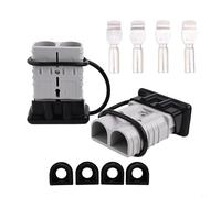 Kit connettore di alimentazione a connessione rapida per batteria 350A, 12V-36V DC impermeabile per 2/0 AWG cavo argano rimorchio carrello elevatore per carrello da golf, grigio e nero