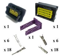 KIT CONNETTORE FRAMATOME MASCHIO FEMMINA 24 VIE STAGNO FCI PER AUTO MOTO CAMPER