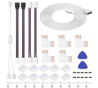 Kit connettore per strisce LED, 4 pin, 8 mm, 3528 2835, Rope Light, Gapless Solderless, L Shape, Y-Shape Splitter Cable, Jumper Connectors