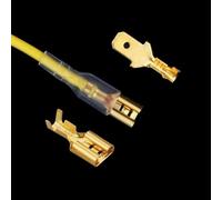 Kit connettore terminale femmina a crimpare piatto per cavi AWG 18-14 e AWG 22-16 - Set da 120 pezzi con dimensioni 2,8 mm/4,8 mm/6,3 mm, maniche isolate, Co