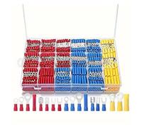 Kit connettori a crimpare for cavi elettrici 750 pezzi - Forcella isolata, testa, anello, forcella, capicorda ad anello e terminali arrotolati