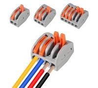 Kit connettori compatti for cavi di giunzione, terminali di collegamento rapido, connettori elettrici, 2/3/5 conduttori, assortiti, 10 pezzi