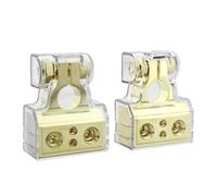 Kit connettori per batteria per auto, 2/4/8/10 Gauge Positive Negative Mlamps with Shims & Clear Covers, Universal Fit for Automotive and Marine Use(Gold)
