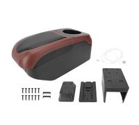Kit console centrale per auto Scatola universale per bracciolo auto con 6 porte di ricarica USB, organizer per console a doppio strato(GRAY)