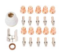 Kit Consumabili per Taglio al Plasma 23 Pezzi con Ugelli e Punta 1 0 mm per Torcia Cannello Accessori Completi Cappuccio Protezione per Sistemi Plasma