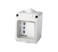 Kit Contenitore Cassetta Elettrica Esterna 1 Presa Bipasso 10/16 1 Interruttore