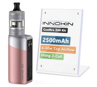 Kit CoolFire Z60 Mod (Rosa) 3 ml In-nokin Atomizzatore Zlide Top Tank Top Fill/Top Air Flow equip con Resistenze Z-Coil 0,3/0,6ohm 60 W Vape Batteria 2500mAh E Cigarette Originale - No Nicotine