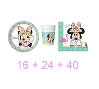 KIT COORDINATO 80 pezzi MINNI TOPOLINA MINNIE MOUSE PER FESTA DI COMPLEANNO