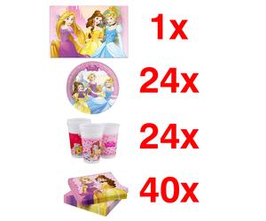 KIT COORDINATO COMPLEANNO DISNEY PRINCESS Set Party Principesse Tovaglia Inclusa