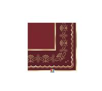 Kit Coordinato Festa Natale Rosso Royale con Oro, Piatti, Bicchieri, Tovaglioli, Raviere Plastic Free Carta (Tovaglioli 16pz (33c33cm))