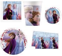 KIT COORDINATO FROZEN II FESTA 2 COMPLEANNO PIATTI BICCHIERI TOVAGLIOLI TOVAGLIA