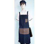 KIT COORDINATO GREMBIULE LUNGO,CAPPELLO,TOVAGLIOLO RISTORAZIONE BAR BARMAN CUOCO