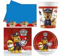 KIT COORDINATO PAW PATROL 2 COMPLEANNO PIATTI BICCHIERI TOVAGLIOLI TOVAGLIA
