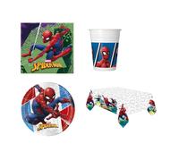KIT COORDINATO SPIDERMAN COMPLEANNO FESTA BICCHIERI TOVAGLIOLI PIATTI BICCHIERI