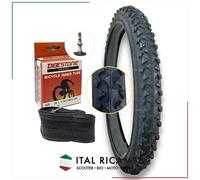 KIT COPERTONE BICI E CAMERA D'ARIA 20 x 1.90 47 406 MTB VALVOLA ITALIA DEESTONE